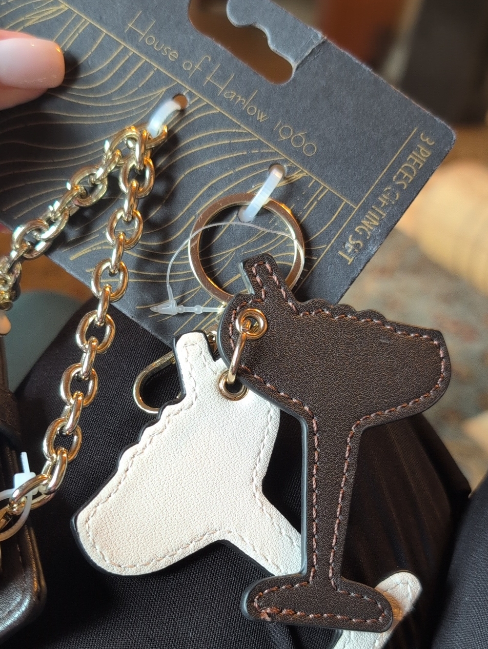 House of Harlow 1960 Brown Faux Leather Small Wallet Set with Keychain - Picture 2 of 8